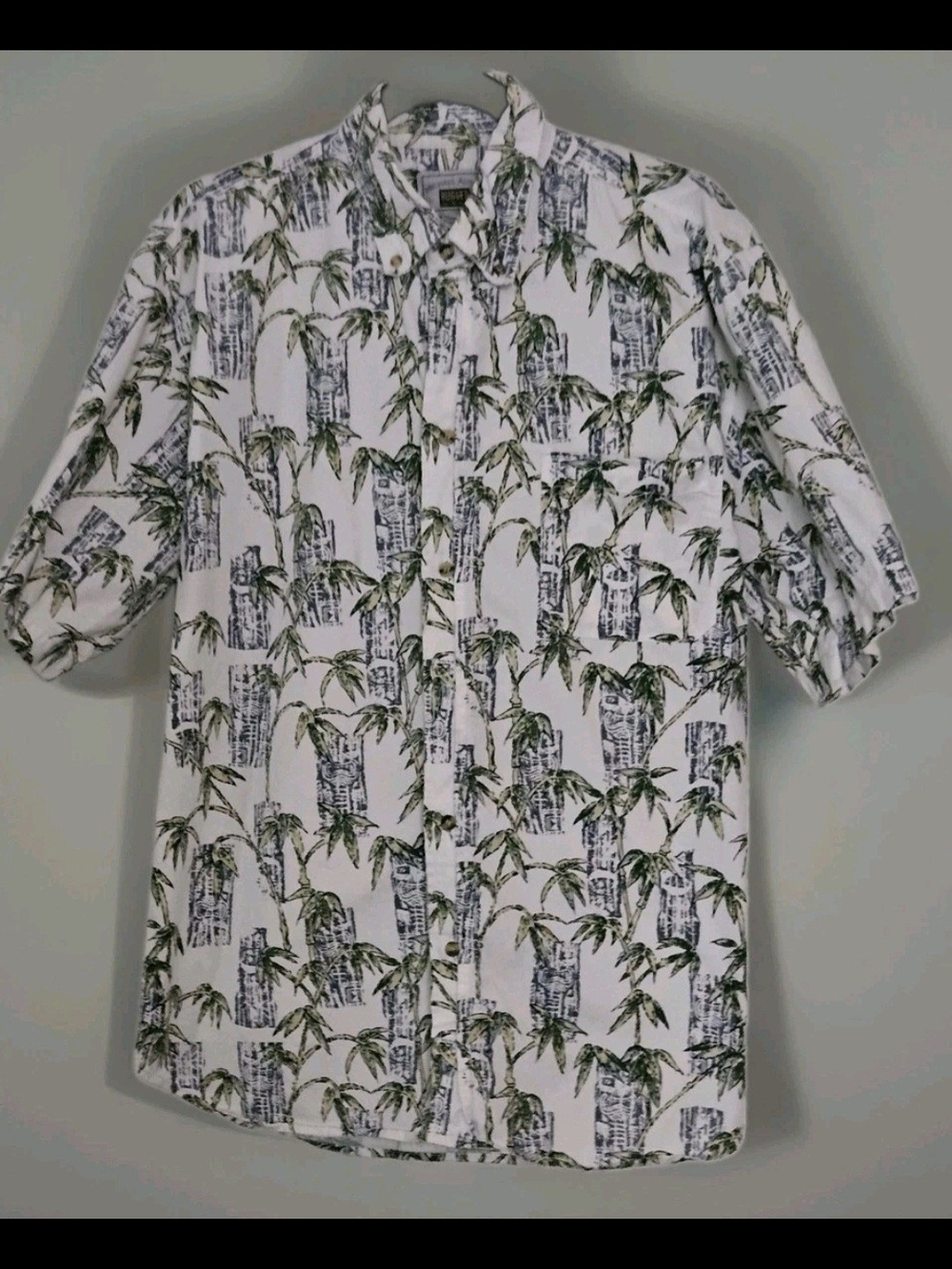 VTG MICHAEL AUSTIN Rugged Wear Tropic Print Hawaiian Shirt Sz MED Pre-Owned EUC